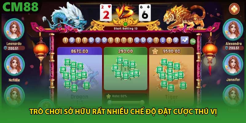 Trò chơi sở hữu rất nhiều chế độ đặt cược thú vị